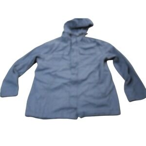 H&M Divided Jacket Mens XL Blue Cotton Hooded Parka Full Zip Lined Pockets